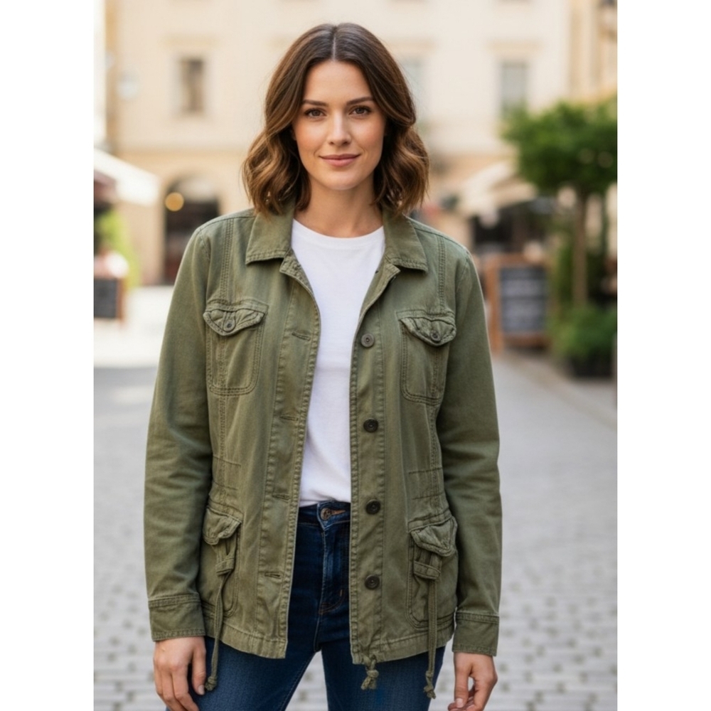 Maurices Button up Cargo jacket Olive Green Size 14/16
